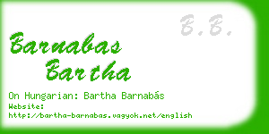 barnabas bartha business card
